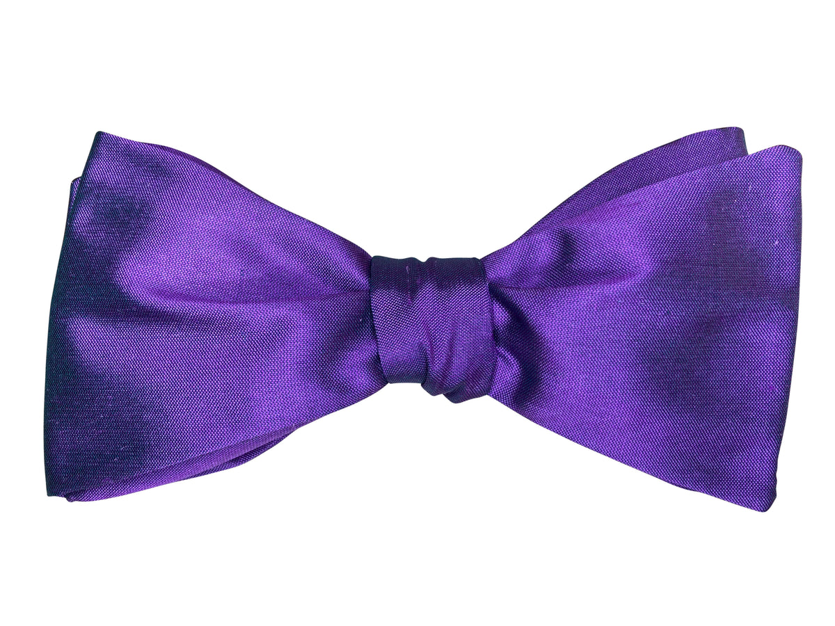 Wimbledon purple silk self tie bow tie