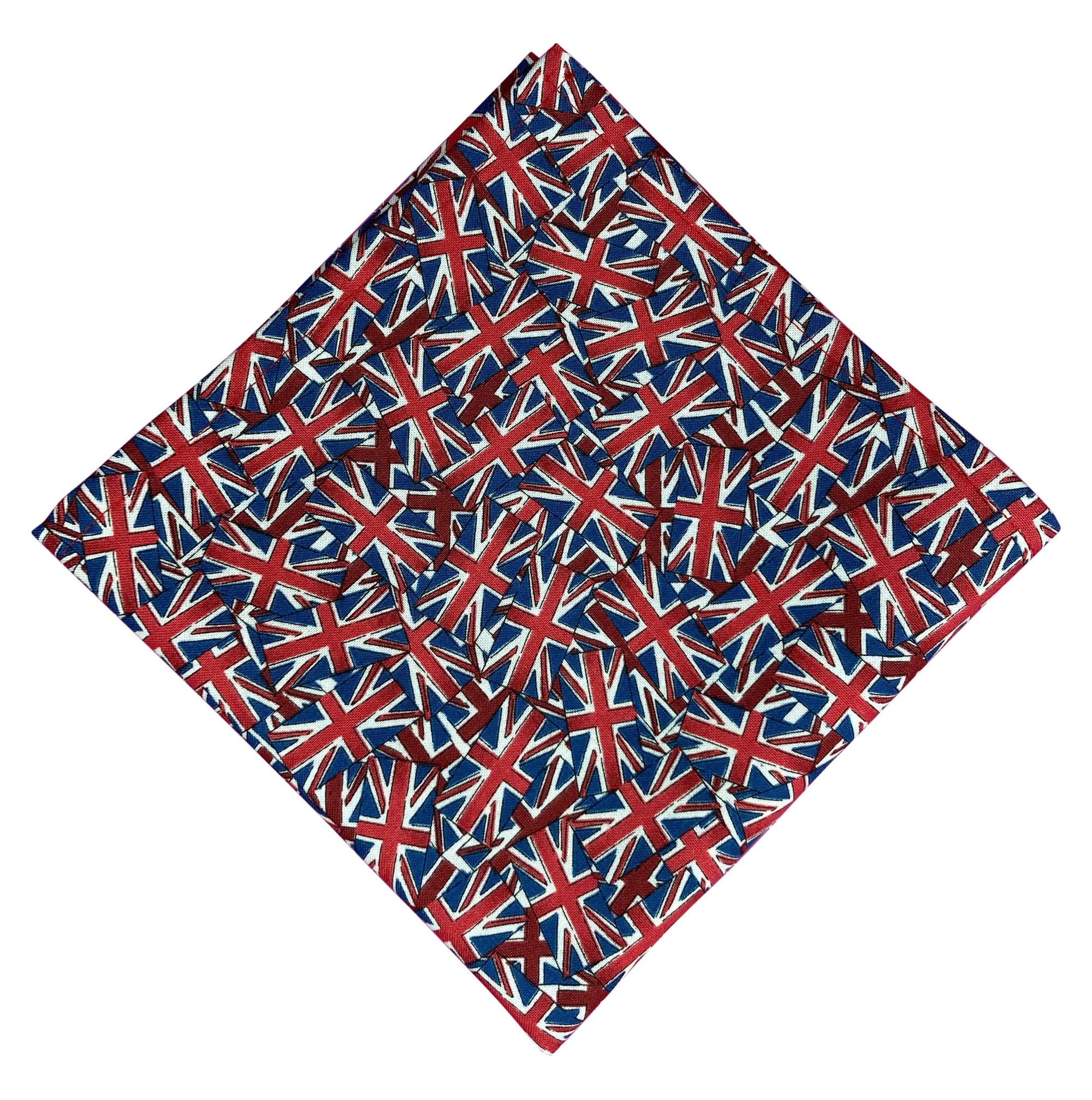 red blue and white union jack flags pocket square